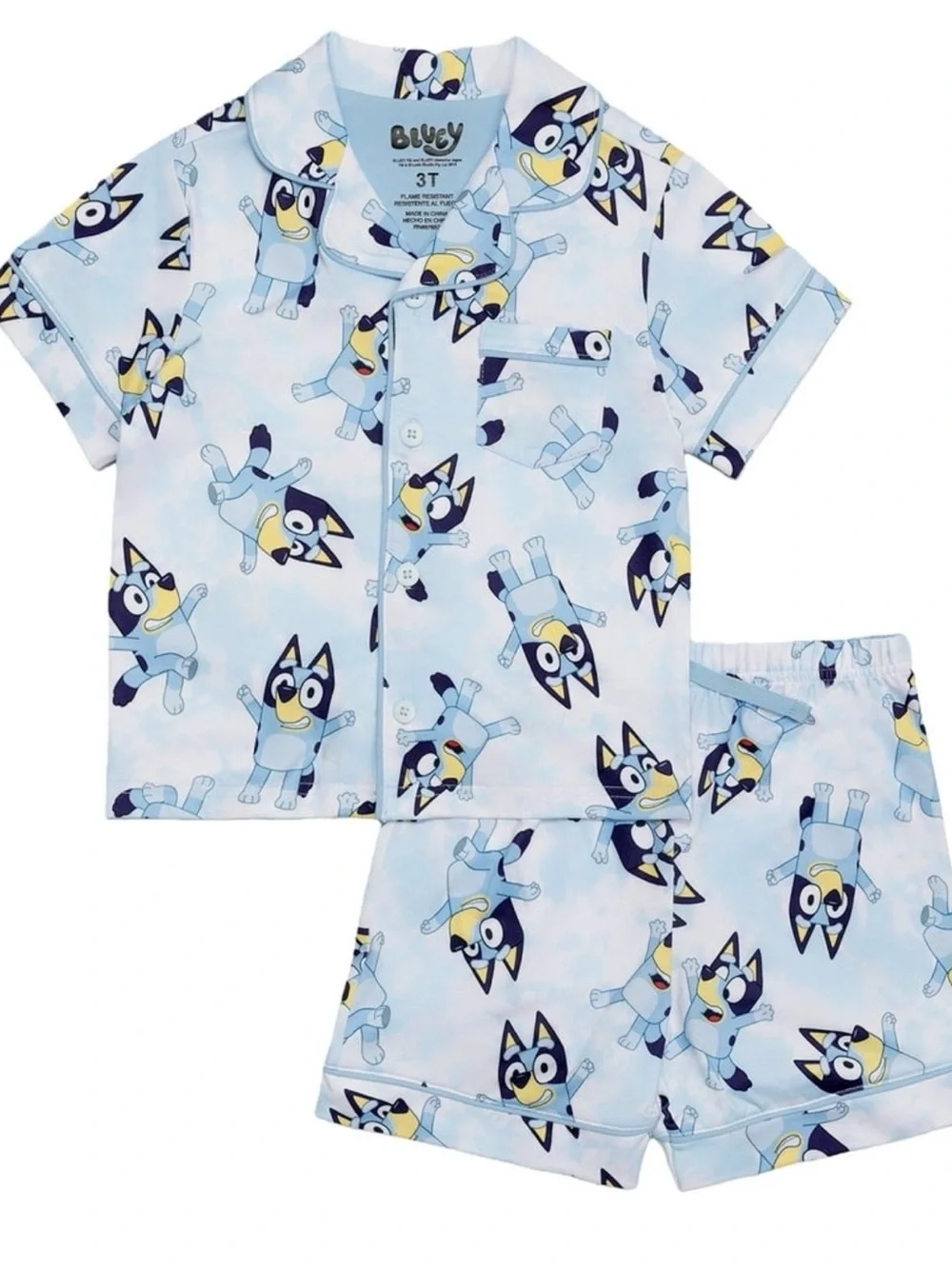 Character Bluey Toddler Unisex Super Soft Pajama Coat Set, Size 5T